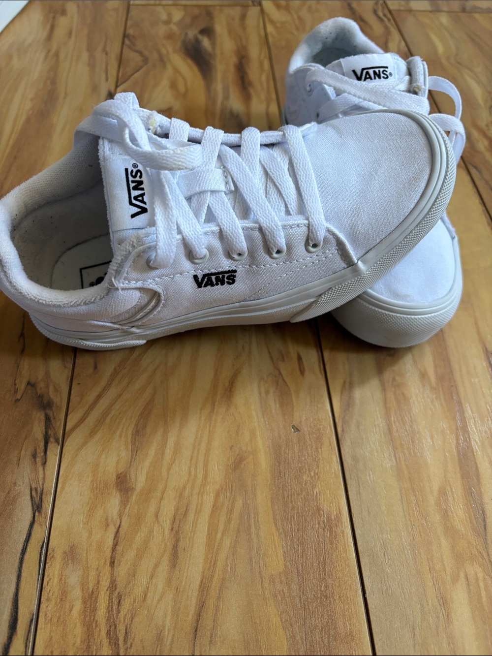 Vans White Low-Top Canvas Sneakers
